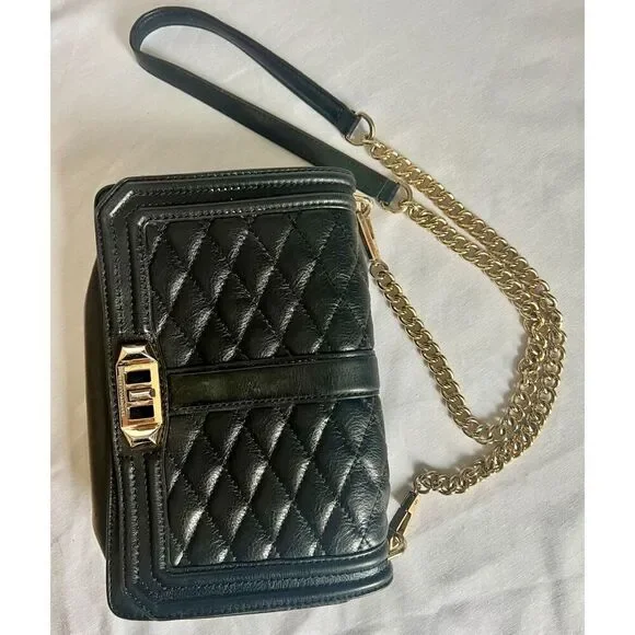 Rebecca Minkoff quilted Love Crossbody Bag in Black - Picture 7 of 12